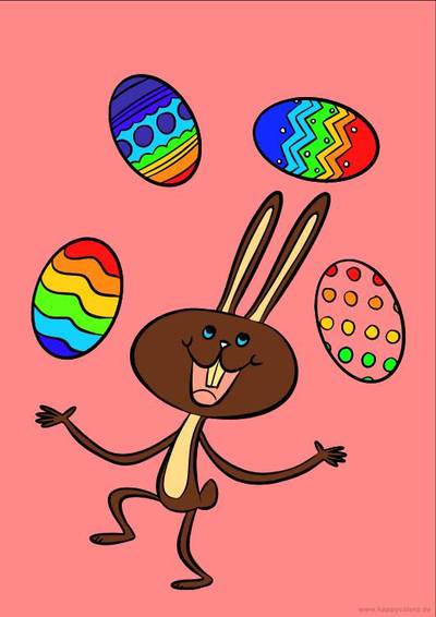 Versão colorida: Desenho de Coelhinho da Páscoa para colorir e imprimir