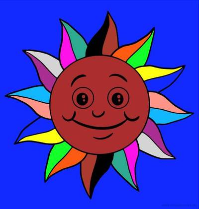 Inspiratie: Lachende zon kleurplaat – ingekleurd door de community