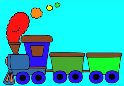 Inspiration: Damptog med vogne – farvelagt af vores community