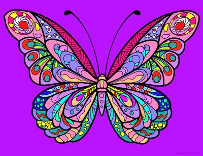 Inspiration: Butterfly Swirl Coloring Page – colored by the community