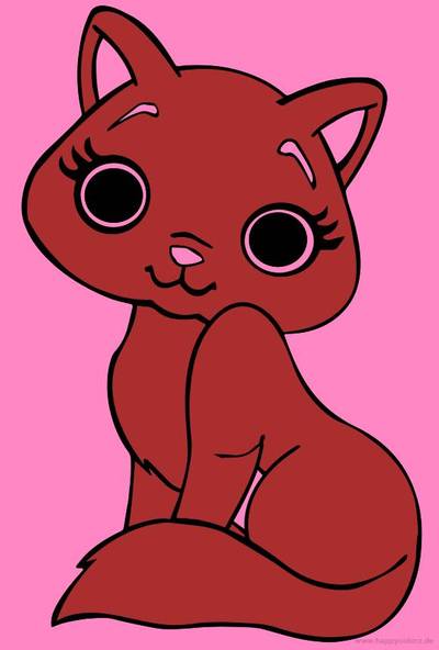 Colored version: Cat with big eyes