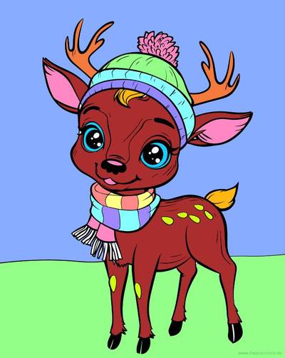 Inspiração: Veado de inverno – colorido pela comunidade