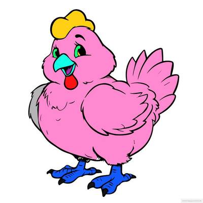 Ausgemalte Version: Cartoon Huhn