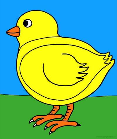 Ausgemalte Version: Einfaches Küken