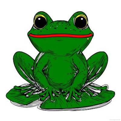 Colored version: Frog on a lily pad
