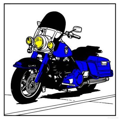 Versão colorida: Contorno da moto da polícia