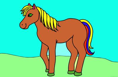 Ausgemalte Version: Fohlen