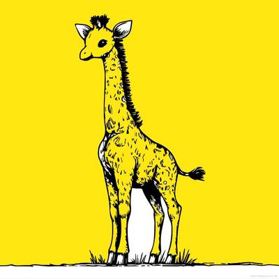 Ausgemalte Version: Baby-Giraffe