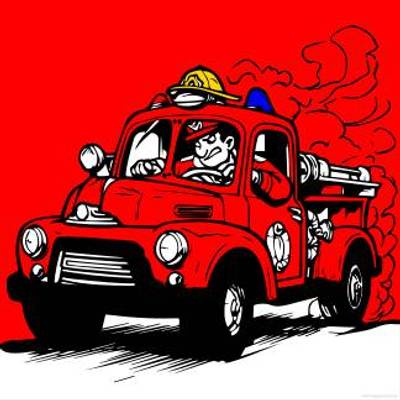 Fargelagt versjon: Brannbil i aksjon