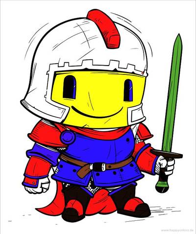 Ausgemalte Version: Cartoon Ritter