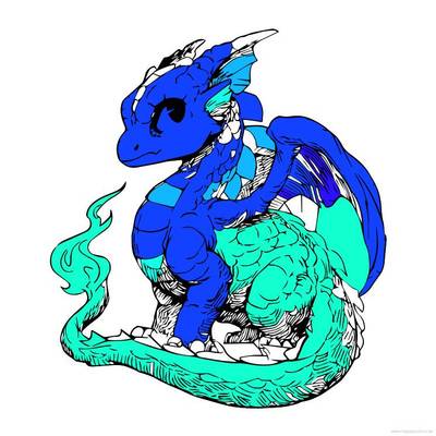 Väritetty versio: Ihana lohikäärmekuva