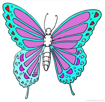 Farvelagt version: Simpel sommerfugl