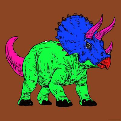 Ausgemalte Version: Realistischer Triceratops