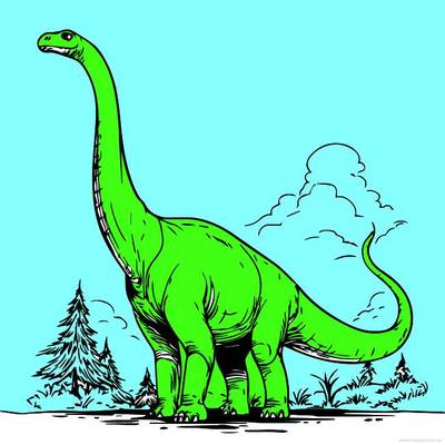 Ausgemalte Version: Realistischer Sauropode