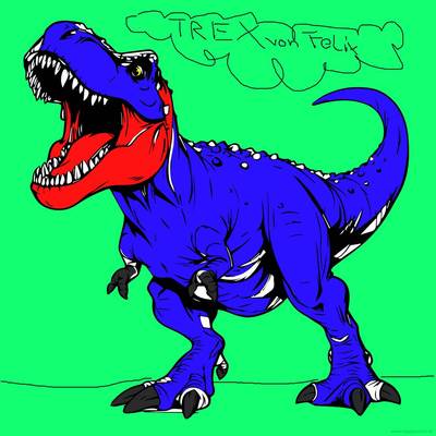 Ausgemalte Version: Baby T-Rex