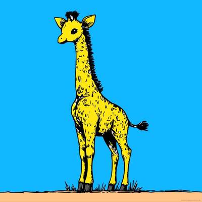 Ausgemalte Version: Baby-Giraffe