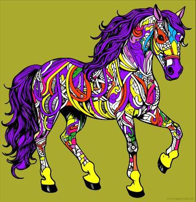 Ausgemalte Version: Pferd