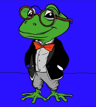 Version coloriée : Personnage de grenouille élégante
