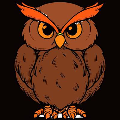 Ingekleurde versie: Schattige uil kleurplaat