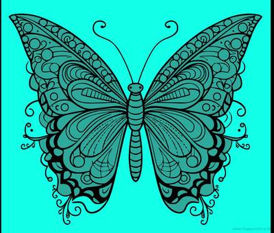 Ausgemalte Version: Schmetterling