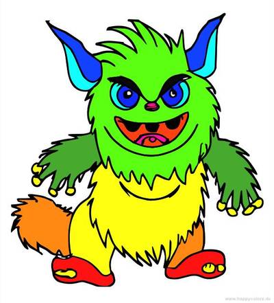 Version coloriée : Monstre avec de la fourrure