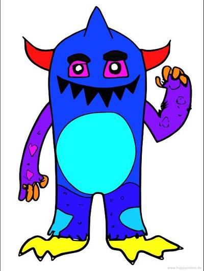 Version coloriée : Monstre avec des bois