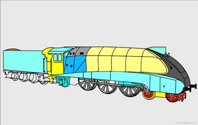 Ausgemalte Version: Lokomotive Mallard