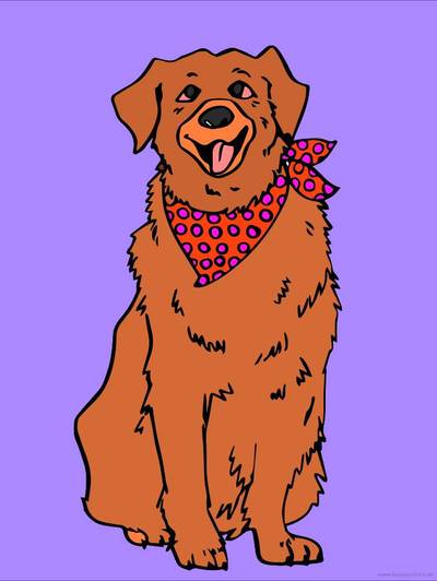 Ausgemalte Version: Golden Retriever