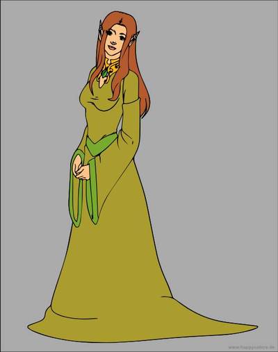 Wersja pokolorowana: Elf w stroju rysunki do druku