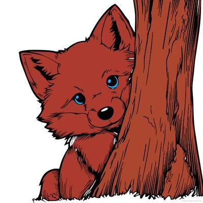 Versione colorata: Volpe nascosta