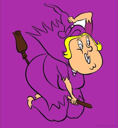 Wersja pokolorowana: Wiedźma w pośpiechu darmowe kolorowanki do druku