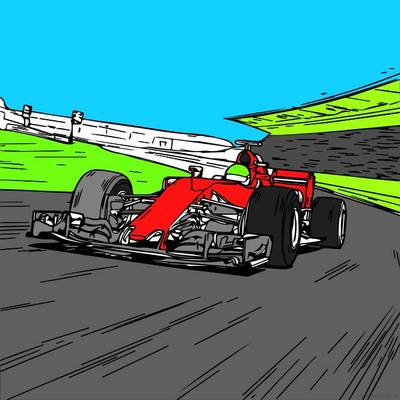 Fargelagt versjon: Formel Racerbil