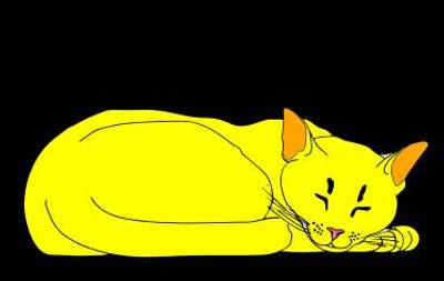 Ausgemalte Version: schlafende Katze