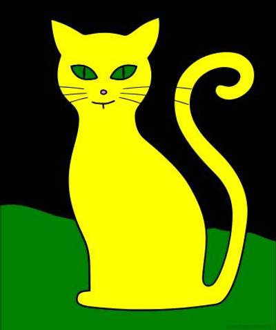 Fargelagt versjon: Silhuett av en katt