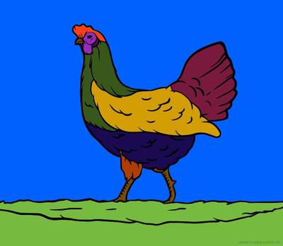 Ausgemalte Version: Huhn