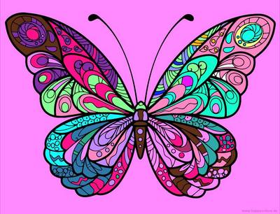 Farvelagt version: Sommerfugl