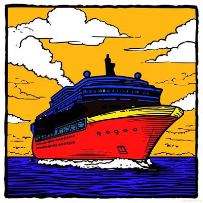 Ausgemalte Version: Kreuzfahrtschiff auf See
