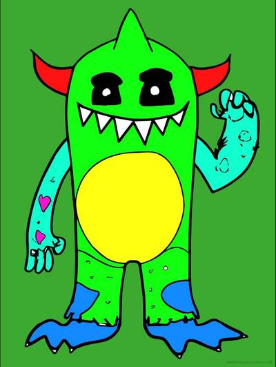 Colored version: Monster with Antler