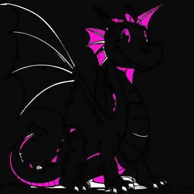 Colored version: Cute cartoon dragon illustration