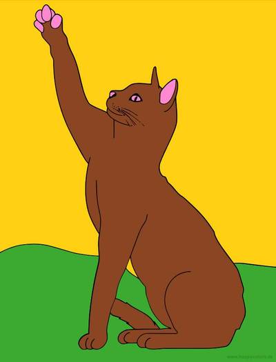 Versione colorata: Gatto con zampa alzata