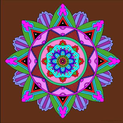 Versão colorida: Mandala simples para colorir