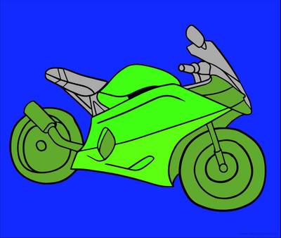 Versione colorata: Motocicletta da corsa semplice