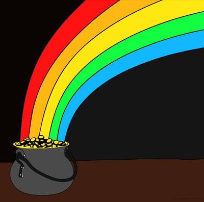 Versione colorata: Pentola d’oro con arcobaleno