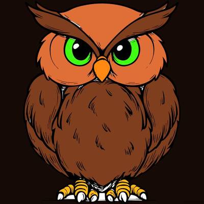 Versão colorida: Página para colorir coruja fofa