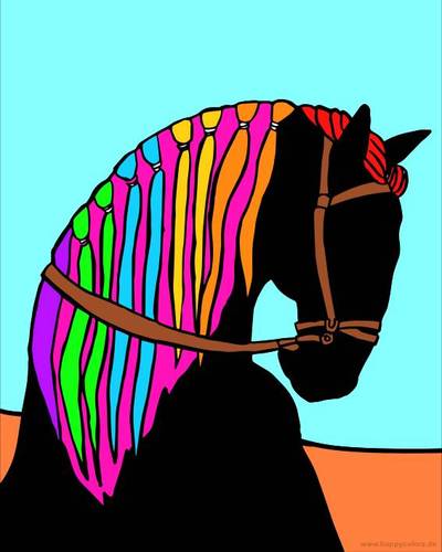 Colored version: Sleeping horse head