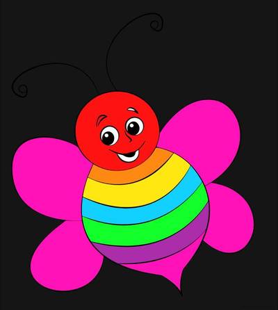 Farvelagt version: Smilende bi