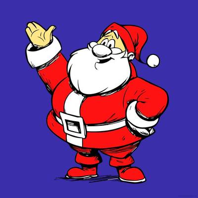 Färglagd version: Tomten vinkar hej