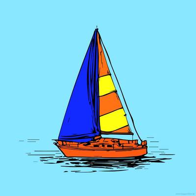 Version coloriée : Page à colorier voilier