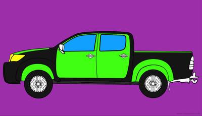 Väritetty versio: Pikkuvaunu värityssivu – pieni ja söpö auto tulostettavaksi ja väritettäväksi