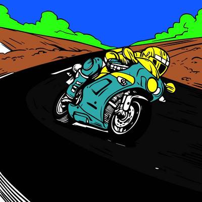 Wersja pokolorowana: Zabawa w wyścigi motocyklowe